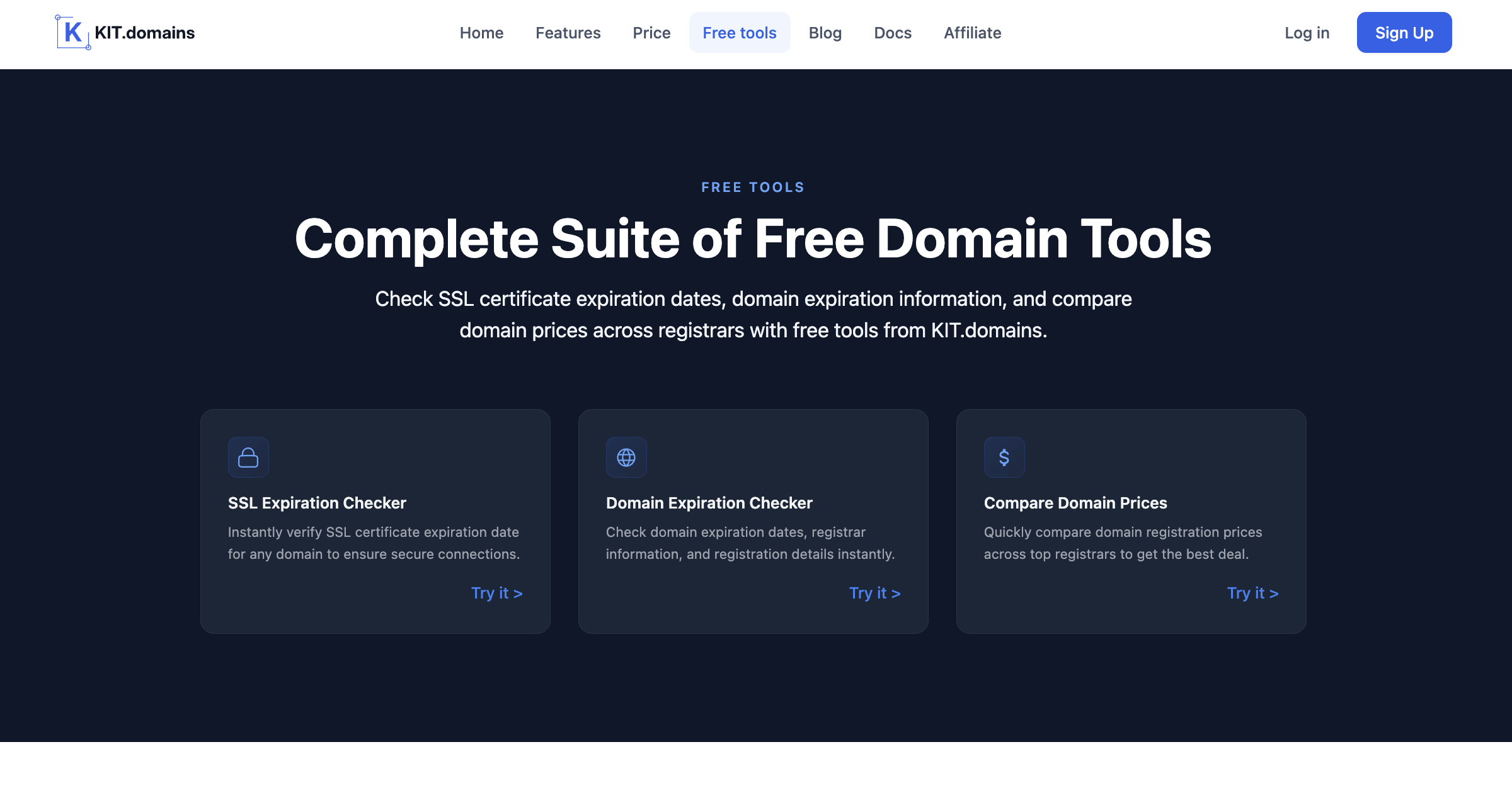All-in-One Free Domain Check Tools by KIT.domains